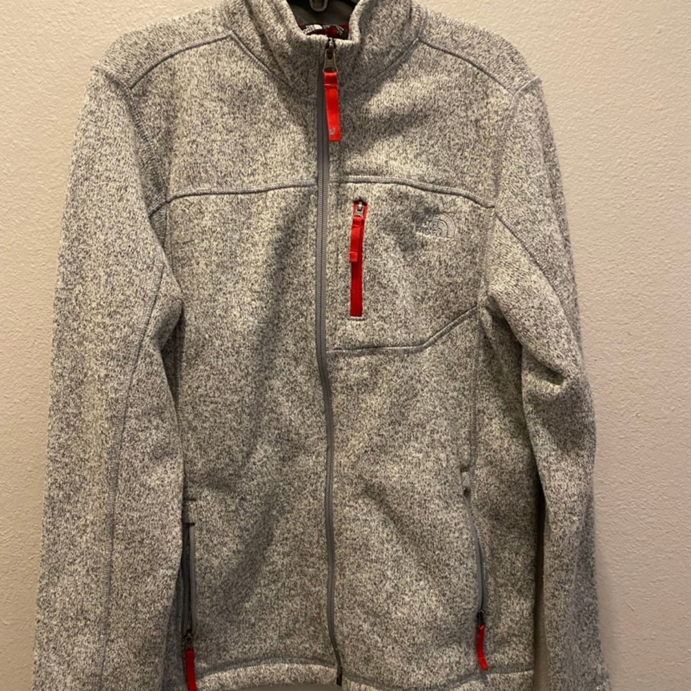 Boys gray the north face full zip sweater